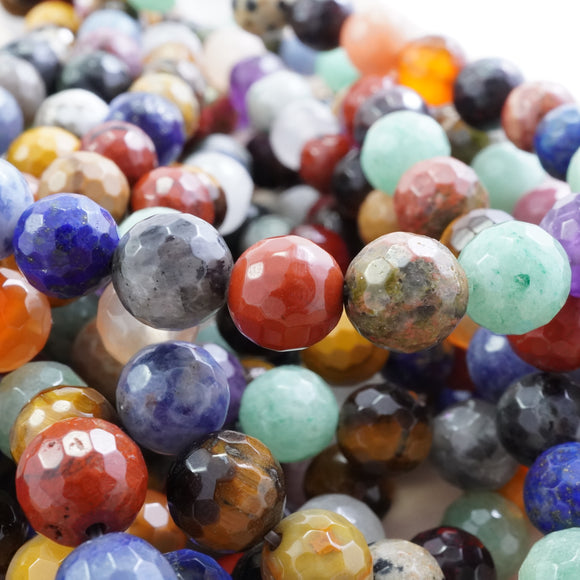 Mix Gem Stones (Round)(Faceted)(4mm)(6mm)(8mm)(10mm)(16