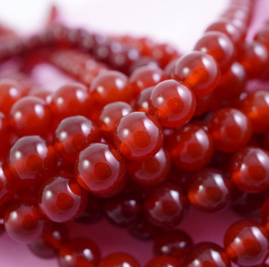 Carnelian (Round)(Smooth)(4mm)(6mm)(8mm)(10mm)(12mm)(16"Strand)