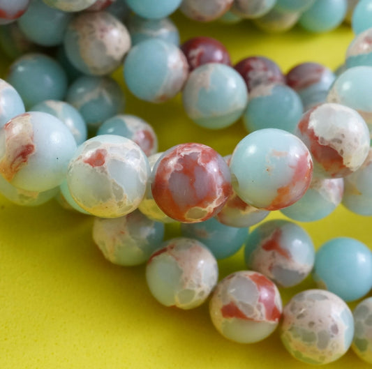 Aqua Terra Jasper (Round)(Smooth)(4mm)(6mm)(8mm)(10mm)(16"Strand)