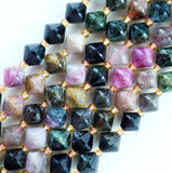 Watermelon Tourmaline (Bicone)(Faceted)(8mm)(16"Strand)