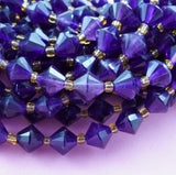 Amethyst (Bicone)(Faceted)(8mm)(16"Strand)