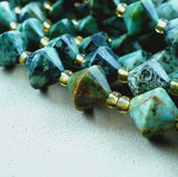 African Turquoise (Bicone)(Faceted)(8mm)(16"Strand)