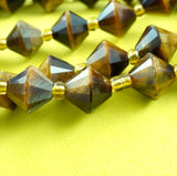 Tiger Eye (Bicone)(Faceted)(8mm)(16"Strand)