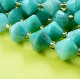 Russian Amazonite (Bicone)(Faceted)(8mm)(16" Strand)