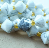 Howlite (Bicone)(Faceted)(8mm)(16"Strand)