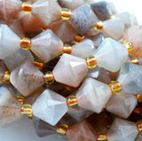 Peach Moonstone (Bicone)(Faceted)(8mm)(16"Strand)