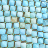 Aquamarine (Blue)(Green)(Bicone)(Faceted)(8mm)(16"Strand)