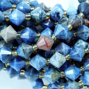 Sunset Dumortierite (Bicone)(Faceted)(8mm)(16"Strand)