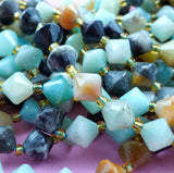 Black Gold Amazonite (Bicone)(Faceted)(8mm)(16"Strand)