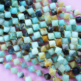Black Gold Amazonite (Bicone)(Faceted)(8mm)(16"Strand)