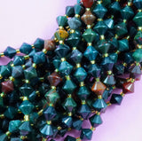 Blood Stone (Bicone)(Faceted)(8mm)(16"Strand)