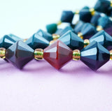 Blood Stone (Bicone)(Faceted)(8mm)(16"Strand)