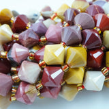 Mookaite (Bicone)(Faceted)(8mm)(16"Strand)