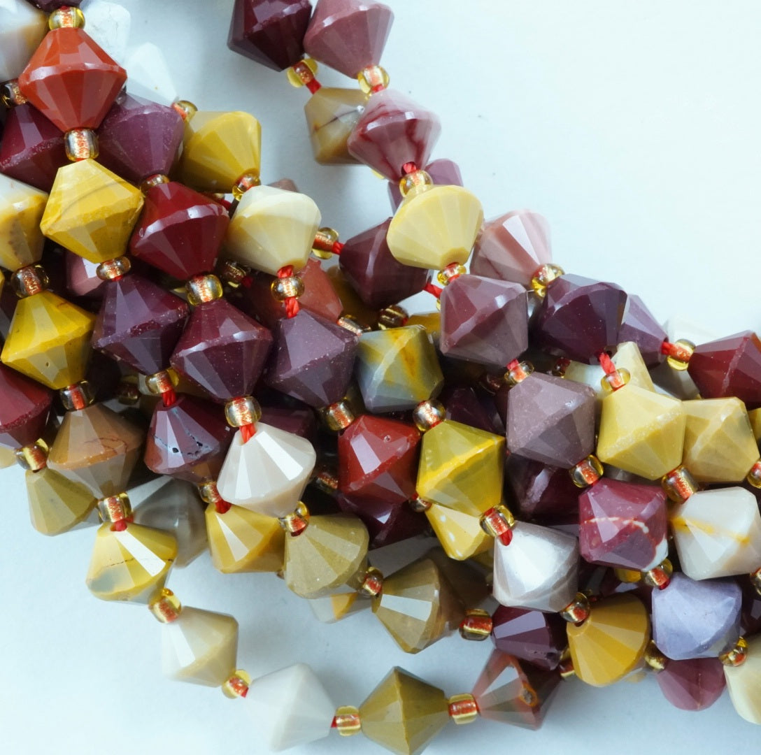 Mookaite (Bicone)(Faceted)(8mm)(16"Strand)