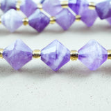 Chevron Amethyst (Bicone)(Faceted)(8mm)(16"Strand)