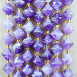 Chevron Amethyst (Bicone)(Faceted)(8mm)(16"Strand)