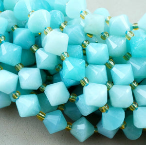 Amazonite (Bicone)(Faceted)(8mm)(16"Strand)