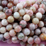 Pink Opal (Round)(Smooth)(6mm)(8mm)(16"Strand)