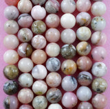 Pink Opal (Round)(Smooth)(6mm)(8mm)(16"Strand)