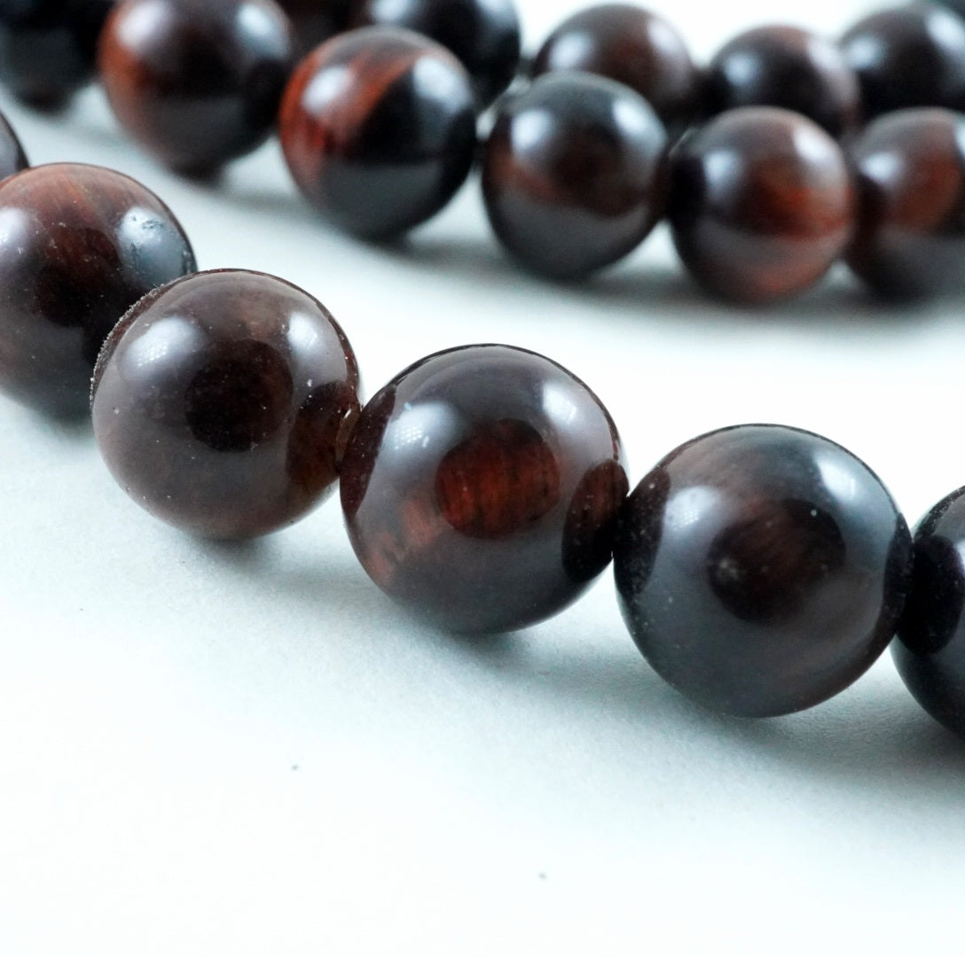 Red Tiger Eye (Round)(Smooth)(4mm)(6mm)(8mm)(10mm)(12mm)(16"Strand)