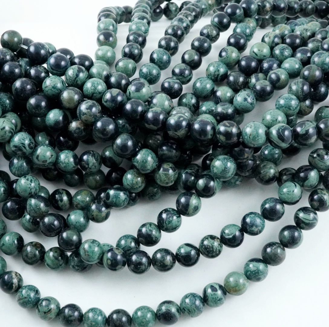 Kambaba Jasper (Round)(Smooth)(4mm)(6mm)(8mm)(10mm)(12mm)(16"Strand)