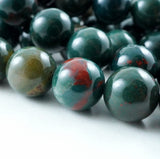 Blood Stone (Round)(Smooth)(4mm)(6mm)(8mm)(10mm)(12mm)(16"Strand)