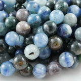 Kyanite (Round)(Smooth)(Blue)(Green)(Grey)(4mm)(6mm)(8mm)(10mm)(16"Strand)
