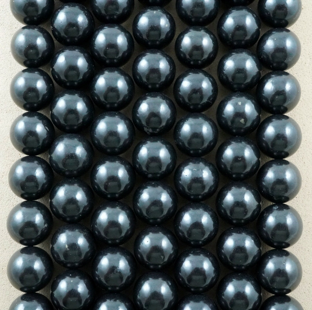 Shungite (Round)(Smooth)(6mm)(8mm)(10mm)(12mm)(16"Strand)