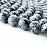 Snowflake Obsidian (Round)(Smooth)(4mm)(6mm)(8mm)(10mm)(12mm)(16"Strand)