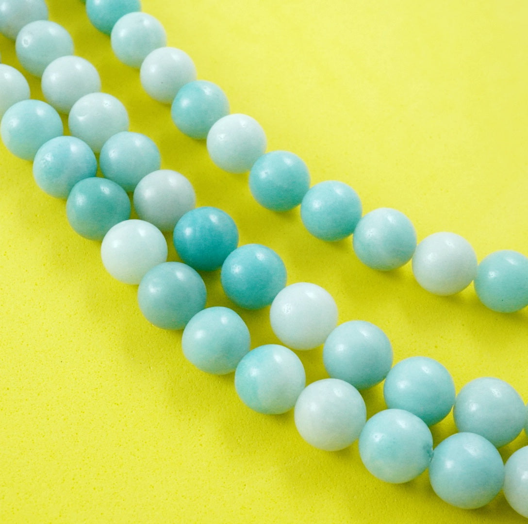 Amazonite (Round)(Smooth)(4mm)(6mm)(8mm)(10mm)(12mm)(16"Strand)