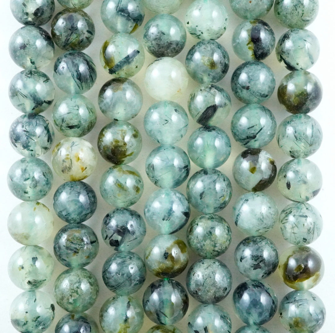 Prehnite (Round)(Smooth)(4mm)(6mm)(8mm)(10mm) (12mm)(15"Strand)