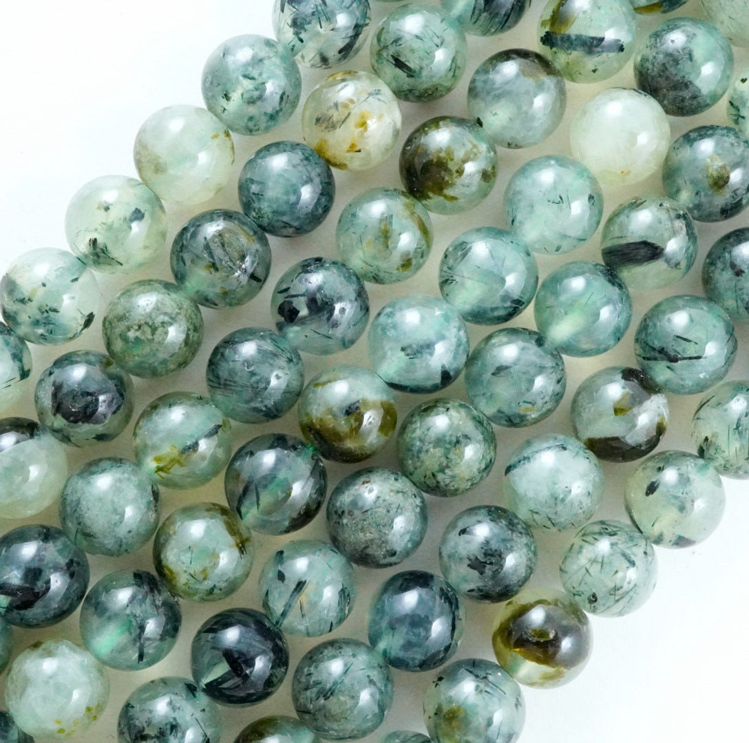 Prehnite (Round)(Smooth)(4mm)(6mm)(8mm)(10mm) (12mm)(15"Strand)