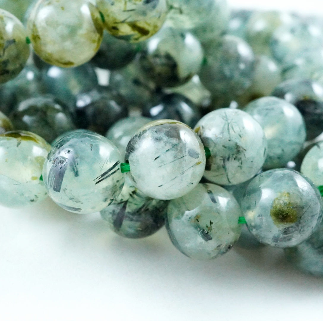 Prehnite (Round)(Smooth)(4mm)(6mm)(8mm)(10mm) (12mm)(15"Strand)