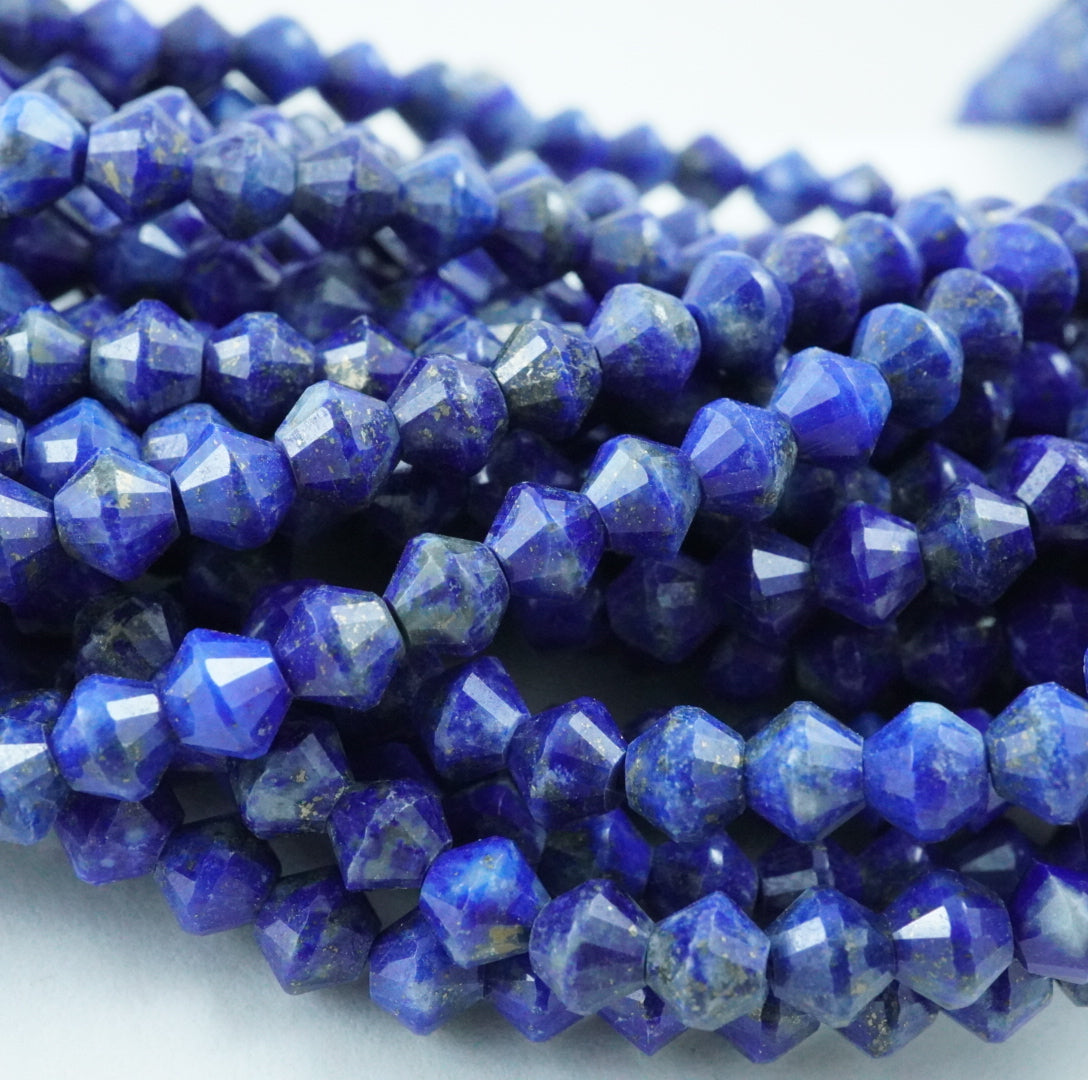 Lapis Lazuli (Bicone)(Micro)(Faceted)(4mm)(15.5"Strand)