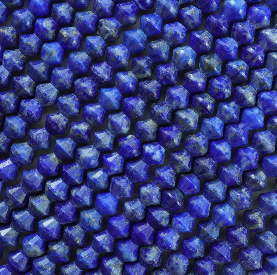 Lapis Lazuli (Bicone)(Micro)(Faceted)(4mm)(15.5"Strand)