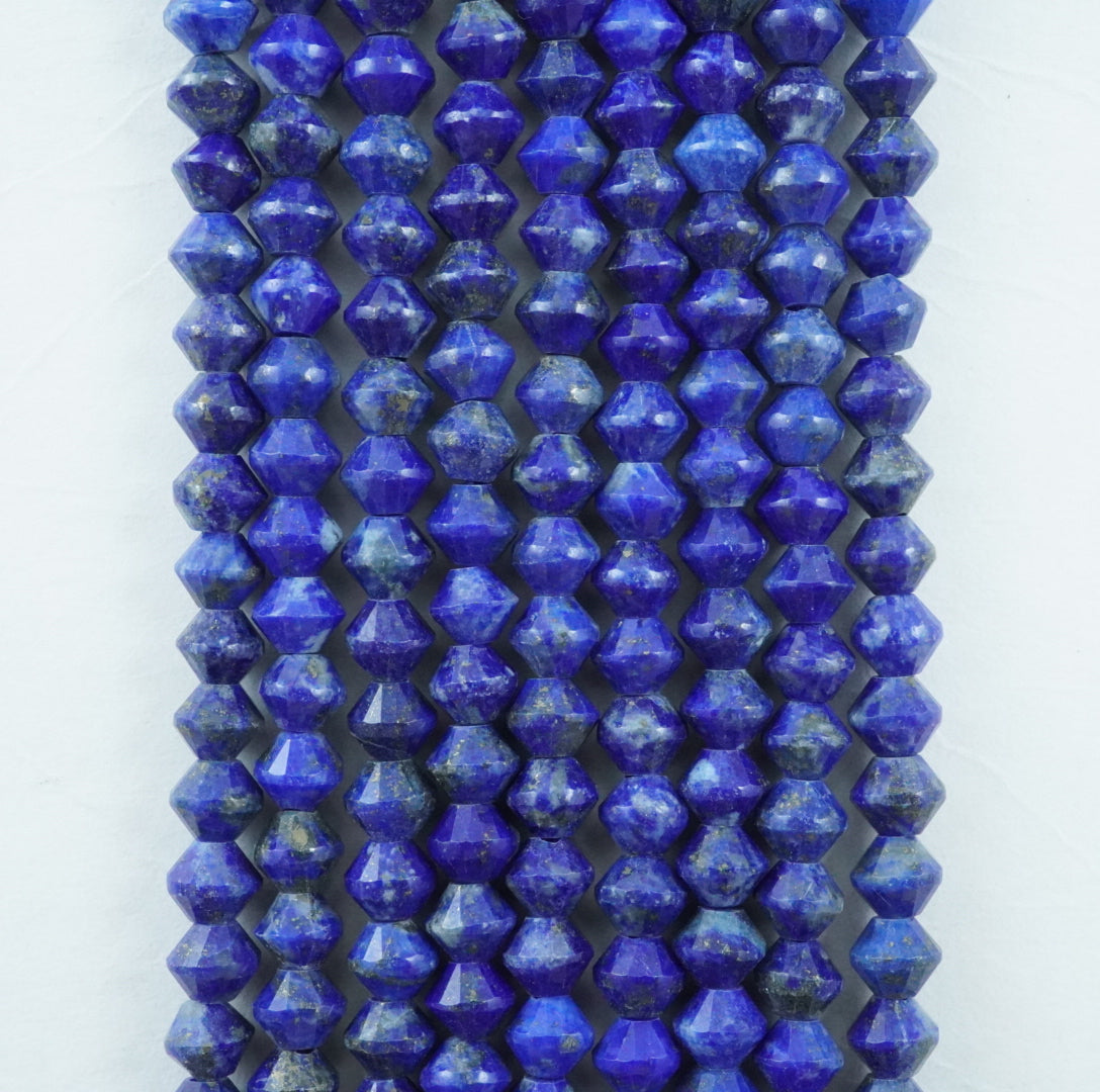 Lapis Lazuli (Bicone)(Micro)(Faceted)(4mm)(15.5"Strand)