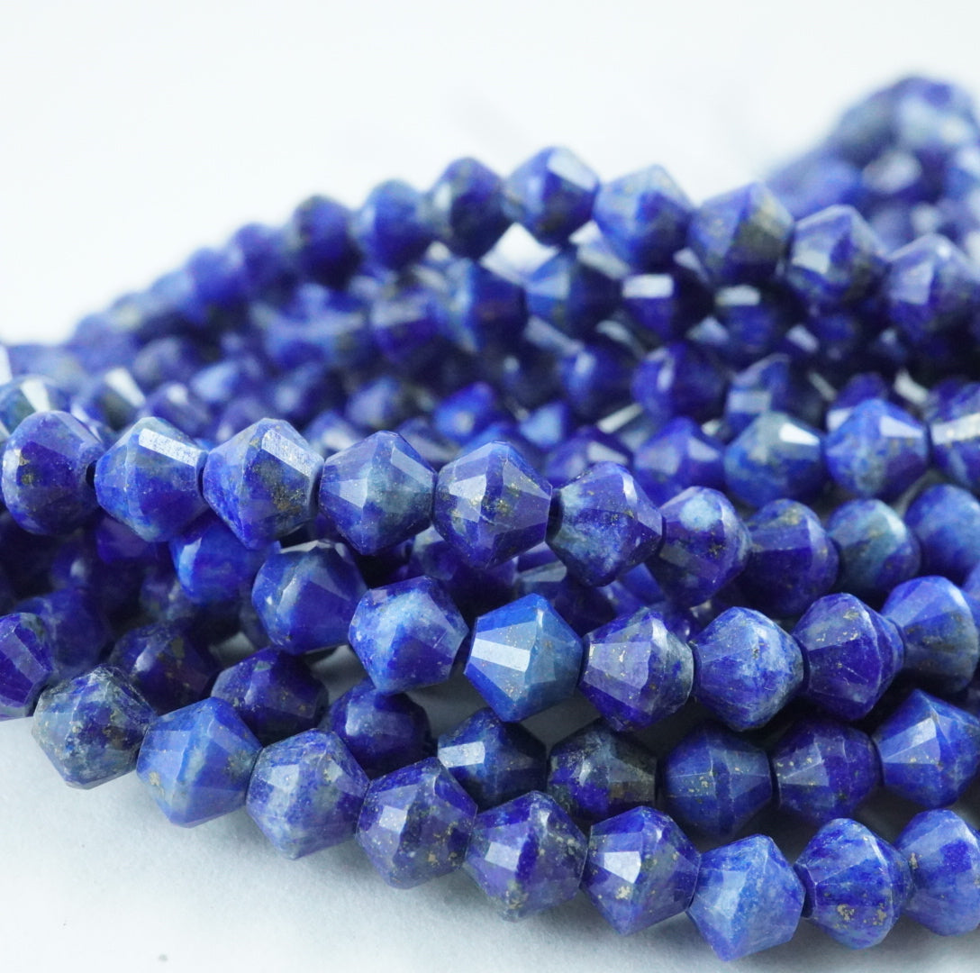 Lapis Lazuli (Bicone)(Micro)(Faceted)(4mm)(15.5"Strand)