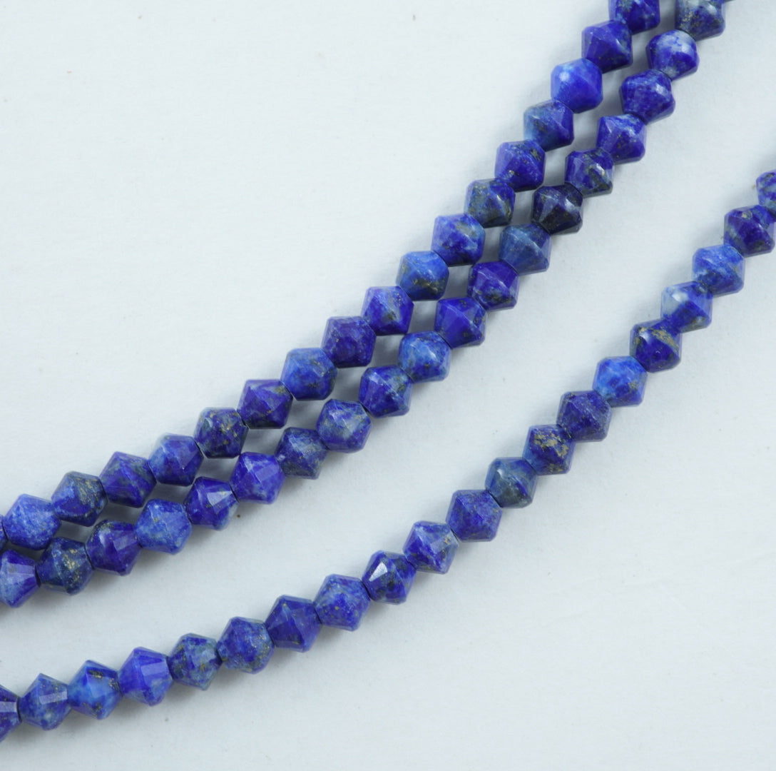 Lapis Lazuli (Bicone)(Micro)(Faceted)(4mm)(15.5"Strand)