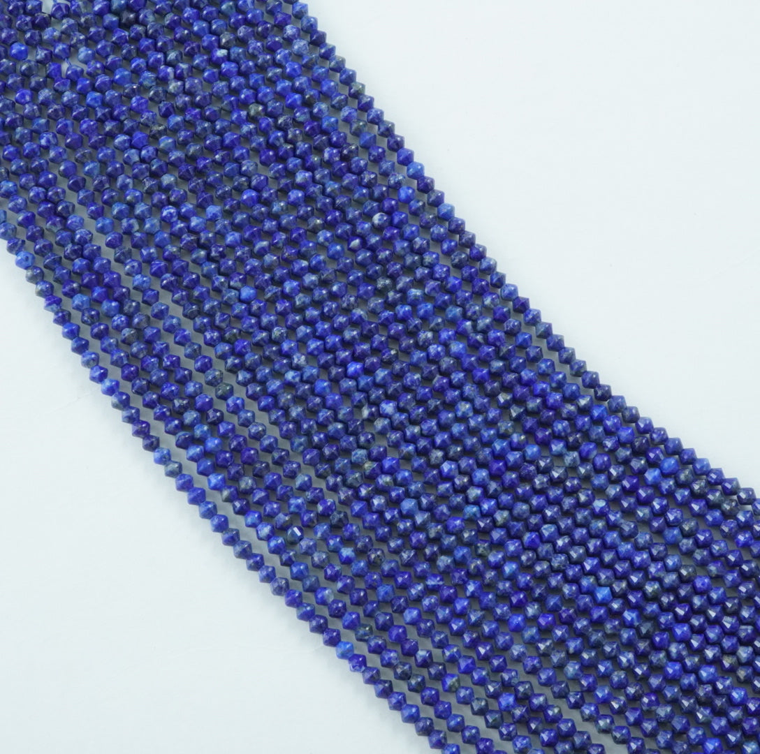 Lapis Lazuli (Bicone)(Micro)(Faceted)(4mm)(15.5"Strand)