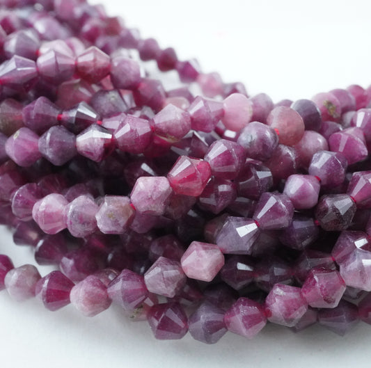 Pink Tourmaline (Bicone)(Micro)(Faceted)(4mm)(15.5"Strand)