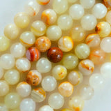 Cream Calcite (Round)(Smooth)(6mm)(8mm)(10mm)(16"Strand)