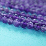 Amethyst (Bicone)(Micro)(Faceted)(4mm)(15.5"Strand)