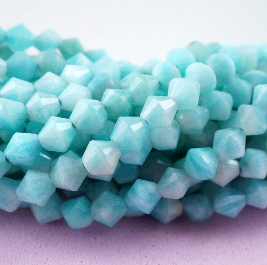 Amazonite (Bicone)(Micro)(Faceted)(4mm)(15.5"Strand)