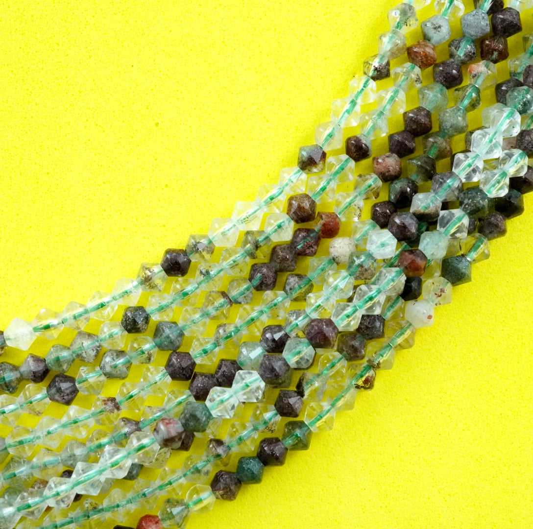 Lodolite (Bicone)(Micro)(Faceted)(4mm)(15.5"Strand)