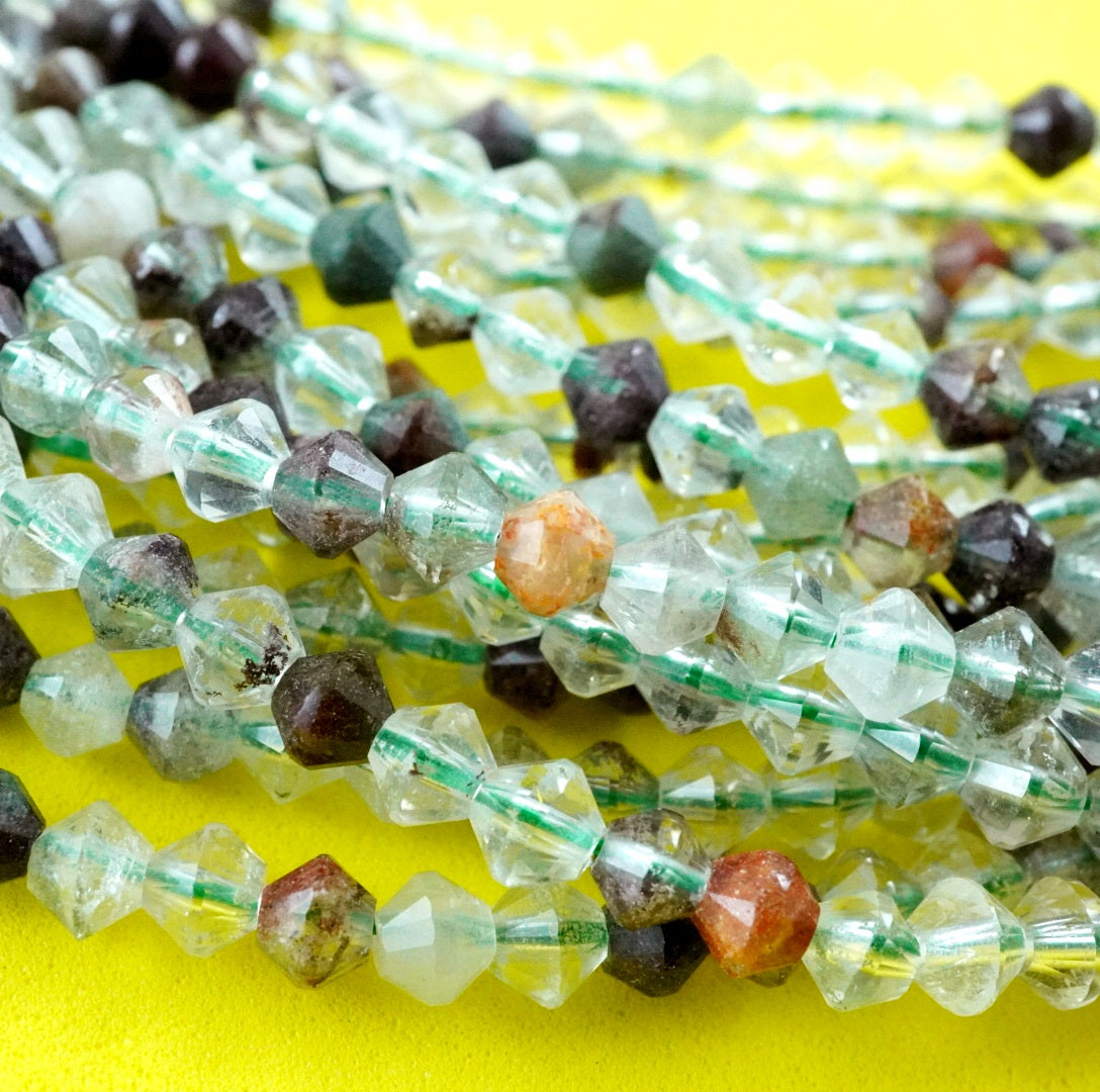 Lodolite (Bicone)(Micro)(Faceted)(4mm)(15.5"Strand)