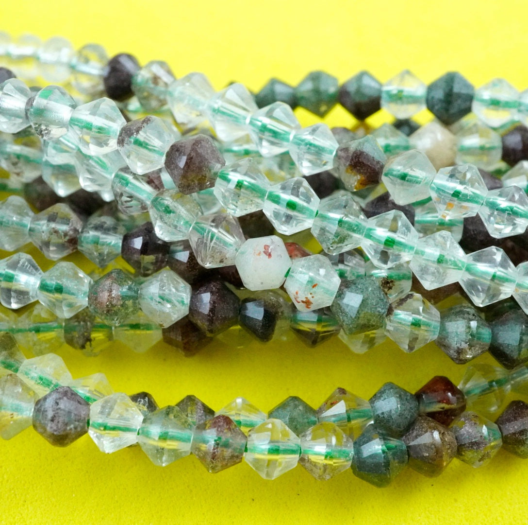 Lodolite (Bicone)(Micro)(Faceted)(4mm)(15.5"Strand)