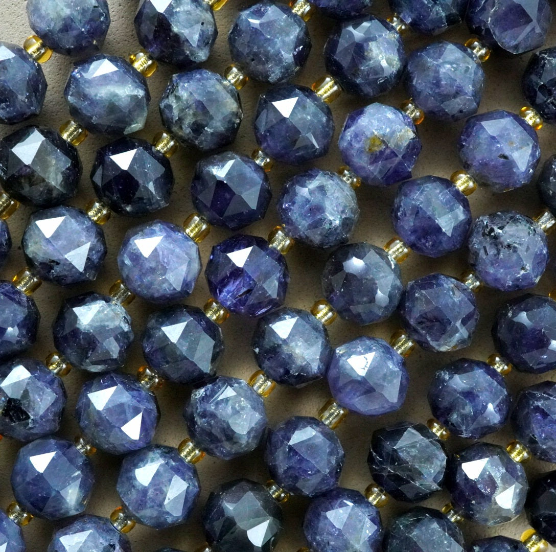 Iolite (Rondelle)(Triangle-Faceted)(10x8mm)(15.5"Strand)