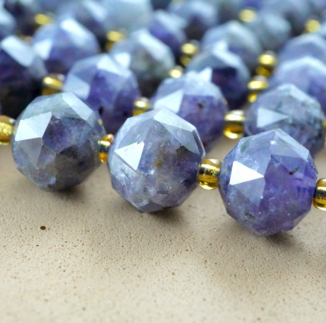 Iolite (Rondelle)(Triangle-Faceted)(10x8mm)(15.5"Strand)