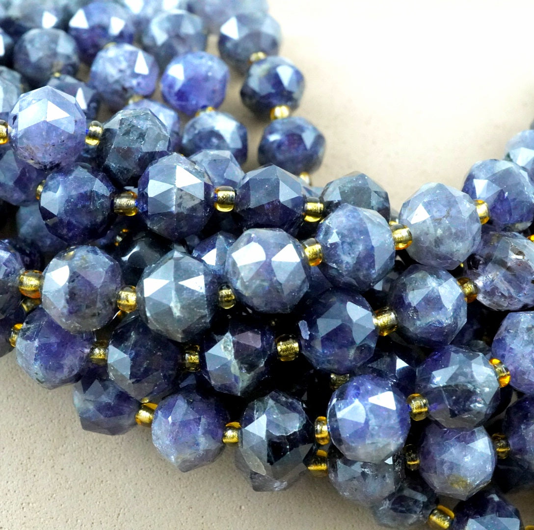 Iolite (Rondelle)(Triangle-Faceted)(10x8mm)(15.5"Strand)