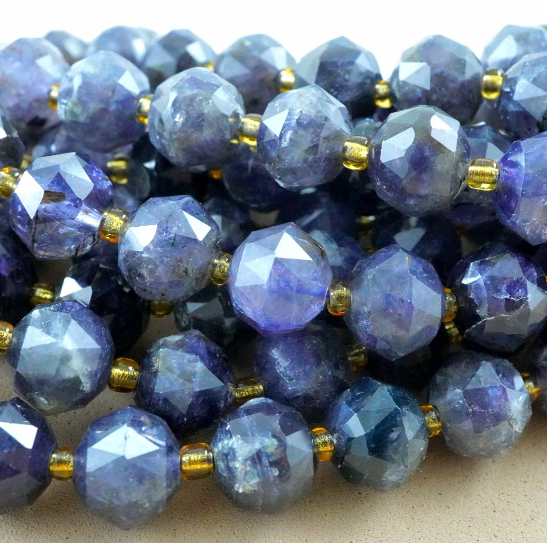 Iolite (Rondelle)(Triangle-Faceted)(10x8mm)(15.5"Strand)